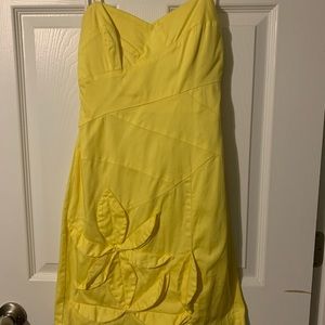 Strapless Yellow Dress